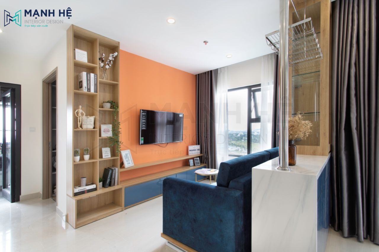 kệ gỗ trang trí cao chạm trần