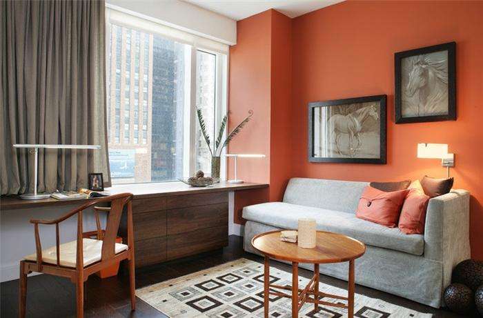 Sơn tường màu cam đất cho phong thủy mệnh hỏa