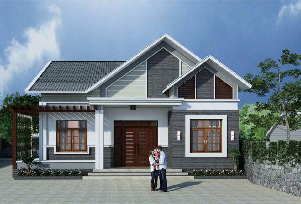 thiết kế nhà cấp 4 mái thái