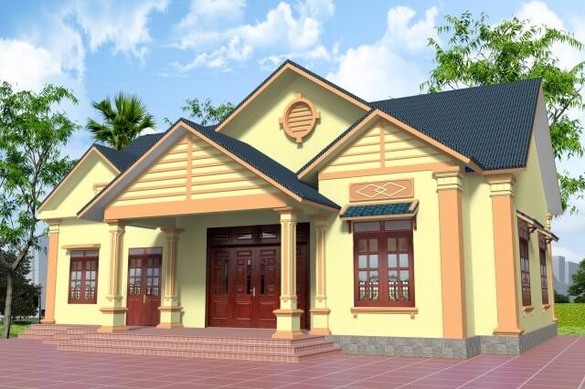 Top 50 mẫu sơn nhà cấp 4 màu vàng kèm báo giá