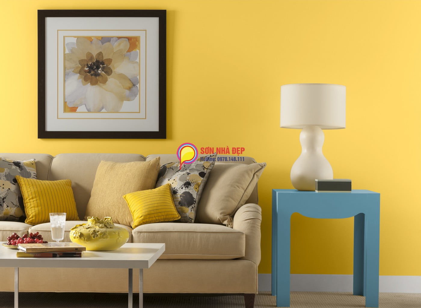 SƠN NHÀ MÀU VÀNG NHẠT/VÀNG ĐẬM & ĐIỂM NHẤN "CÁ TÍNH"