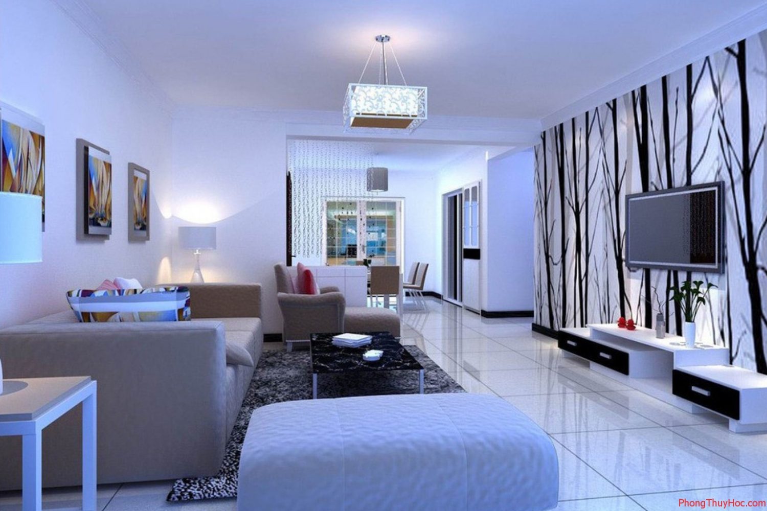 Chọn màu sơn phòng khách theo hướng