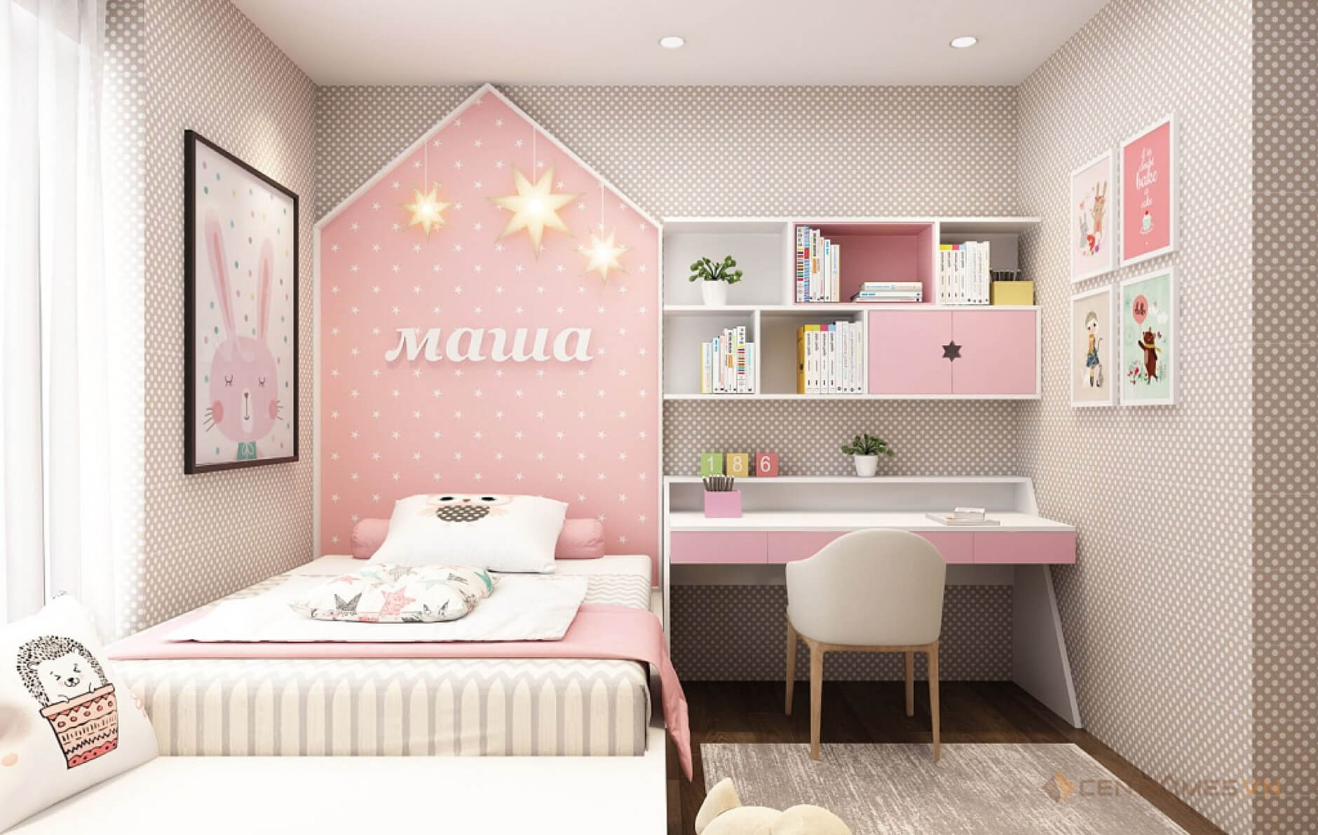 Top 10 cách trang trí phòng ngủ cho bé gái đơn giản