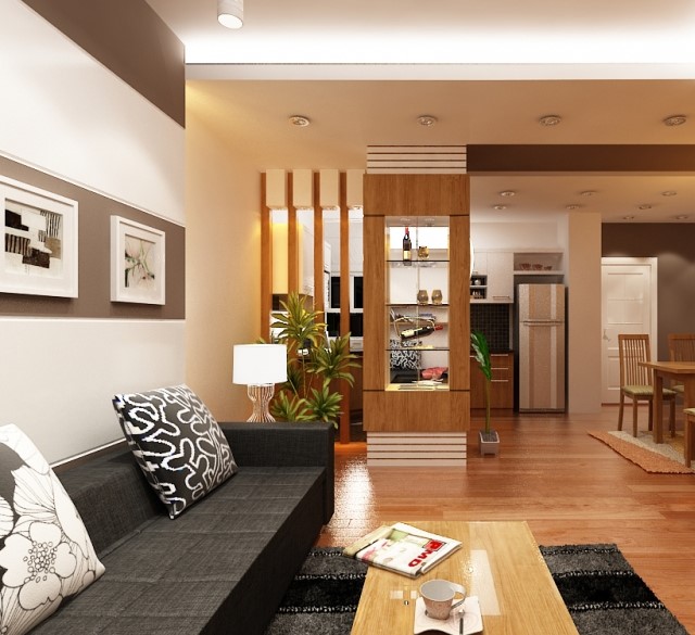 Cách phối màu sơn phòng khách nhà ống
