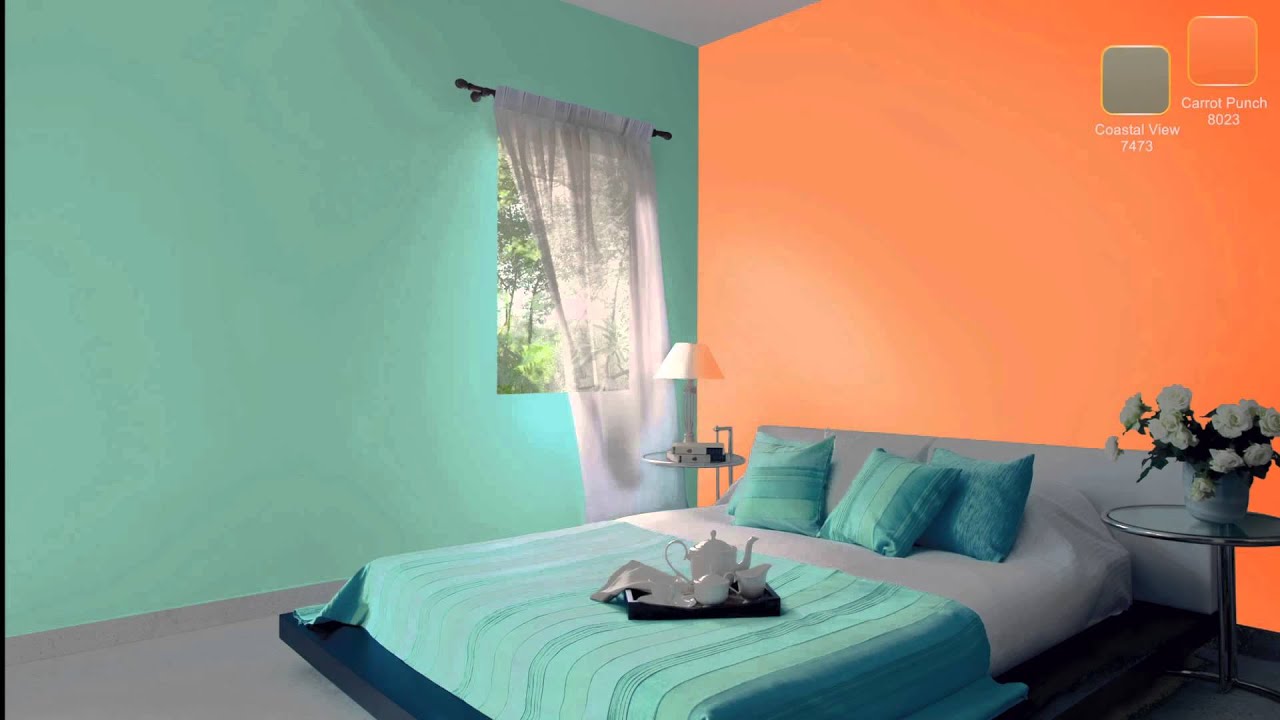 Kết hợp sơn nhà màu đào với các màu