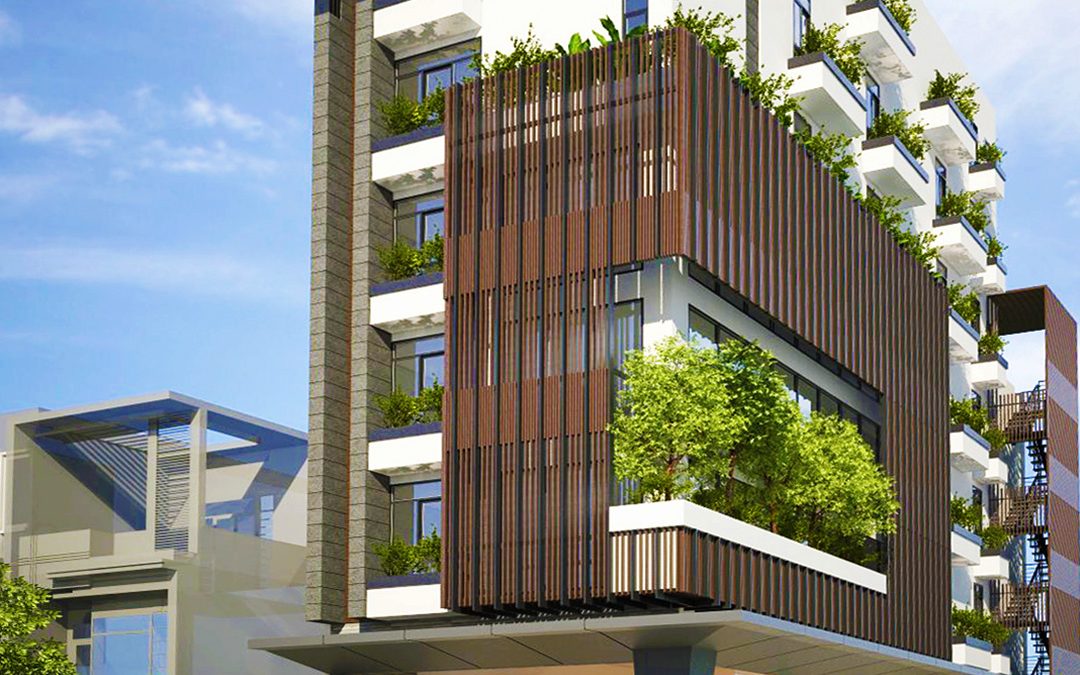 Màu sơn ngoại thất tòa nhà văn phòng