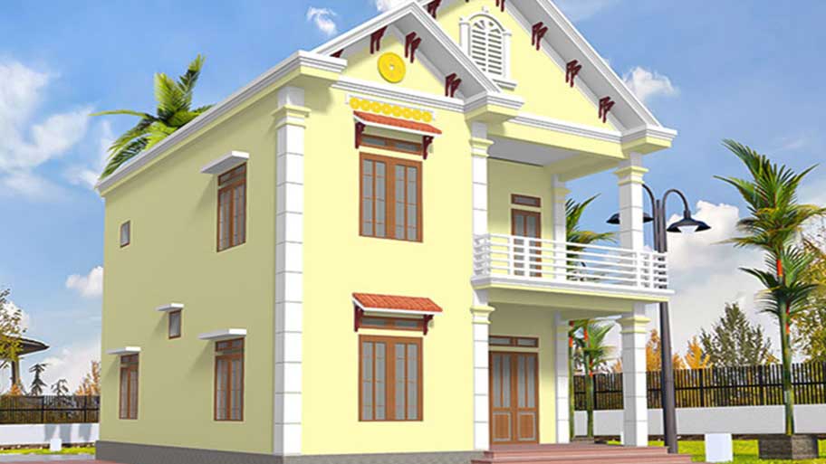 Màu sơn nhà hai tầng đẹp