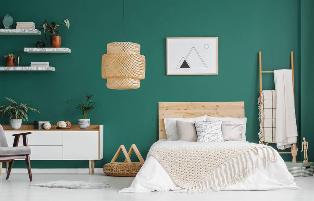 Sự kết hợp Sơn màu xanh thời thượng cho bức tường nhà bạn