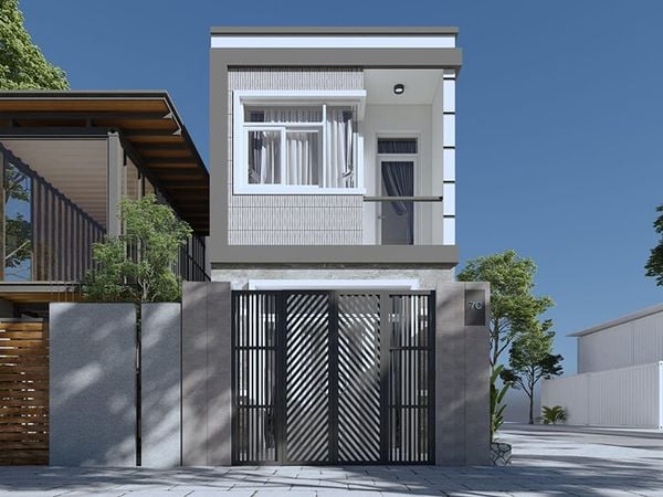 Sơn tường ngoại thất màu xám