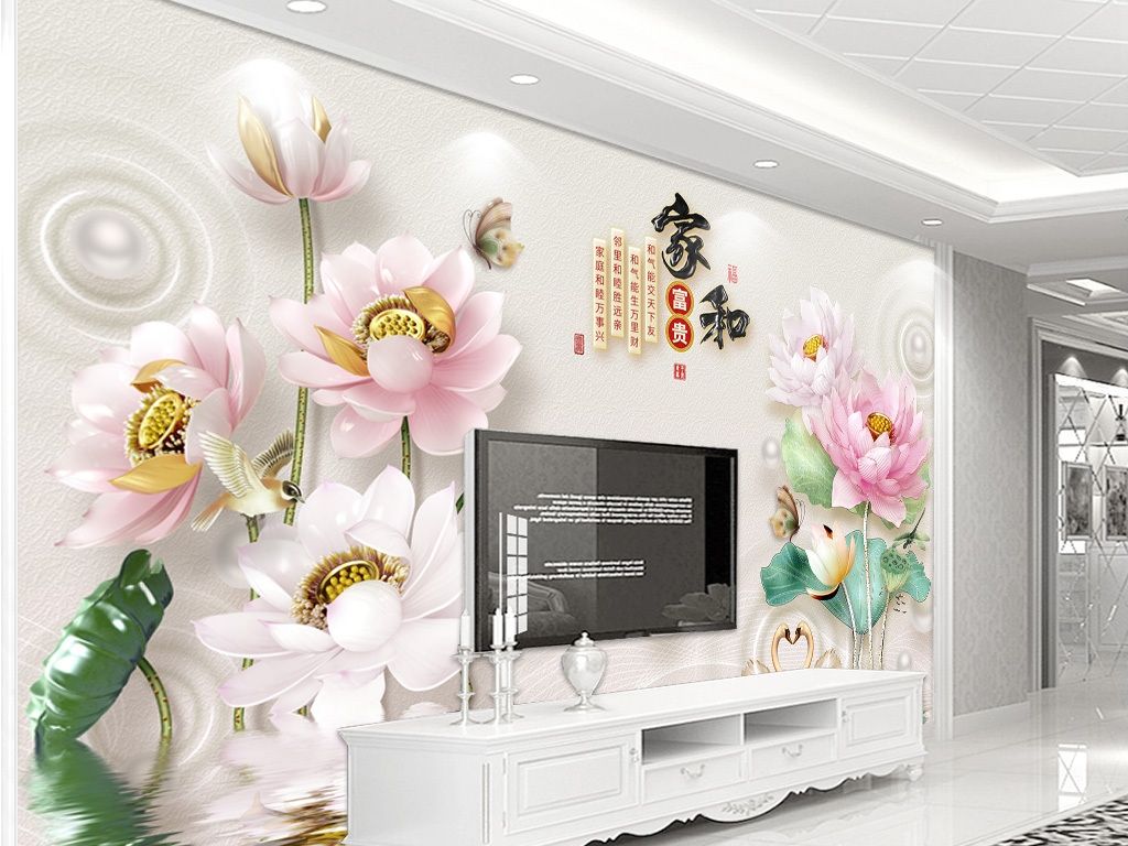 Sơn tường 3D cho phòng khách sáng tạo và hiện đại