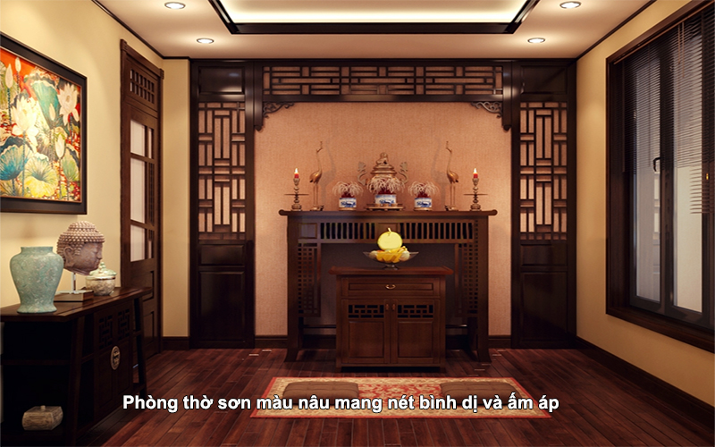 Sự kết hợp màu sơn cho phòng thờ đẹp nhất chuẩn phong thủy