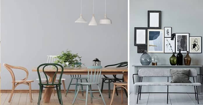Sơn tường màu xám cho phòng ăn mang đến vẻ đẹp hiên đại và thanh lịch.