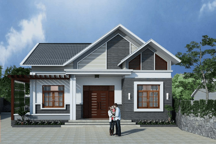 Cách phối màu sơn nhà cấp 4 mái thái đẹp