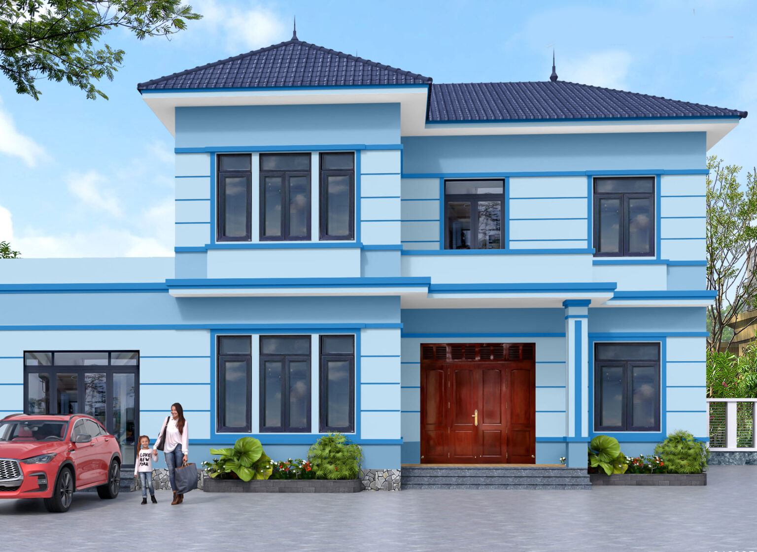 Màu sơn nhà hợp mệnh Thủy
