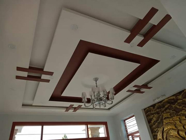 Cách phối màu sơn trần nhà phòng khách