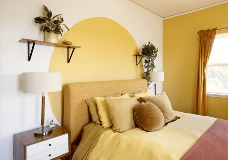 Kết hợp sơn hai màu cho tường phòng ngủ