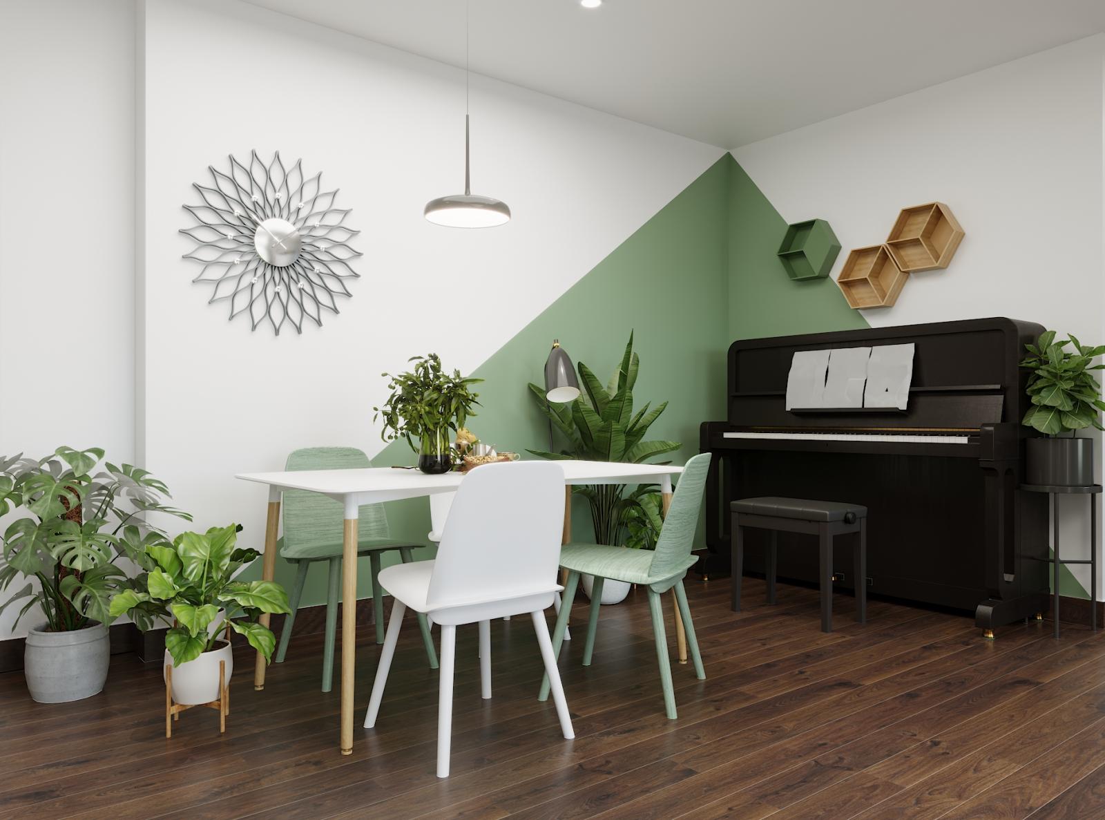 Sơn hai màu cho tường phòng làm việc